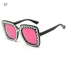 Load image into Gallery viewer, Qigge Diamond Crystal Pink Sunglasses