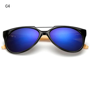 Qigge New Vintage Wood Sunglasses
