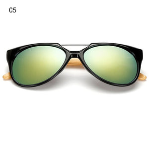 Qigge New Vintage Wood Sunglasses